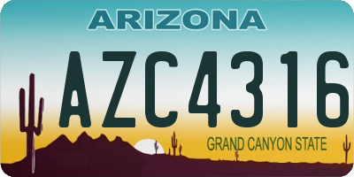 AZ license plate AZC4316