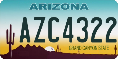 AZ license plate AZC4322