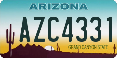 AZ license plate AZC4331