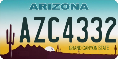 AZ license plate AZC4332