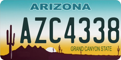 AZ license plate AZC4338