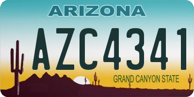 AZ license plate AZC4341
