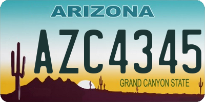 AZ license plate AZC4345