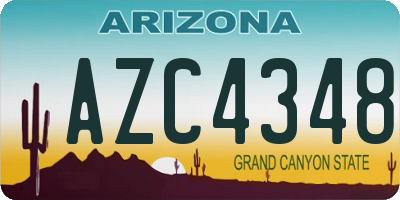 AZ license plate AZC4348