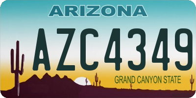 AZ license plate AZC4349