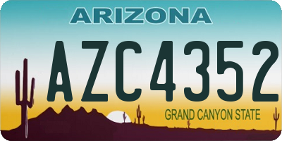 AZ license plate AZC4352