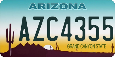 AZ license plate AZC4355