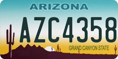 AZ license plate AZC4358