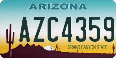 AZ license plate AZC4359