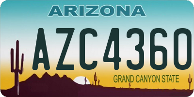 AZ license plate AZC4360