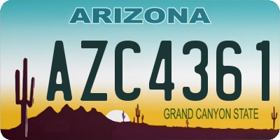 AZ license plate AZC4361