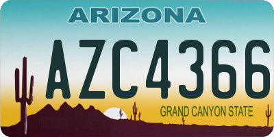AZ license plate AZC4366