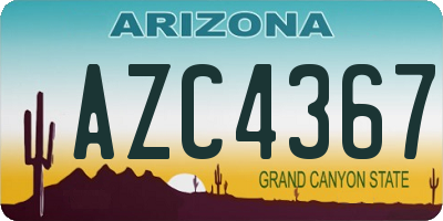 AZ license plate AZC4367
