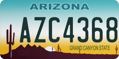 AZ license plate AZC4368