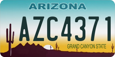 AZ license plate AZC4371