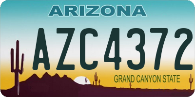 AZ license plate AZC4372