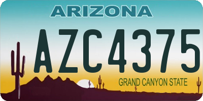 AZ license plate AZC4375