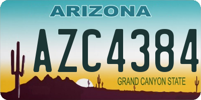 AZ license plate AZC4384