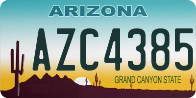 AZ license plate AZC4385