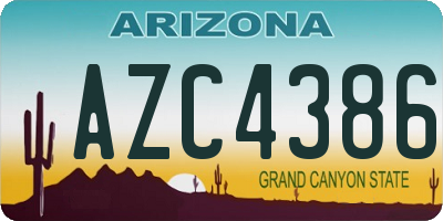 AZ license plate AZC4386