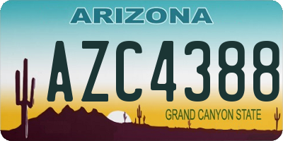 AZ license plate AZC4388