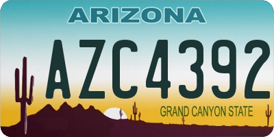 AZ license plate AZC4392