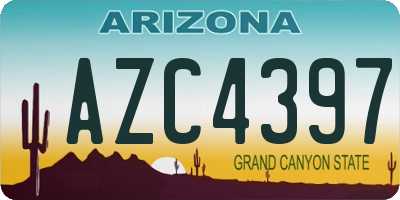 AZ license plate AZC4397