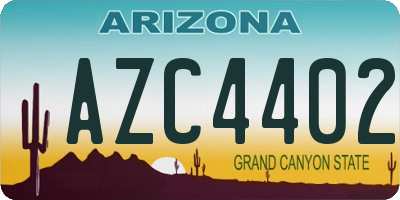 AZ license plate AZC4402