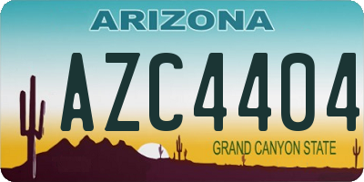 AZ license plate AZC4404