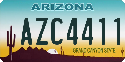 AZ license plate AZC4411