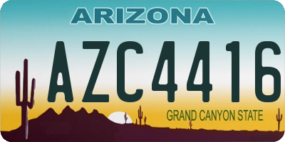 AZ license plate AZC4416