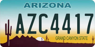 AZ license plate AZC4417