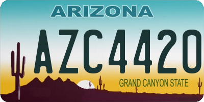 AZ license plate AZC4420