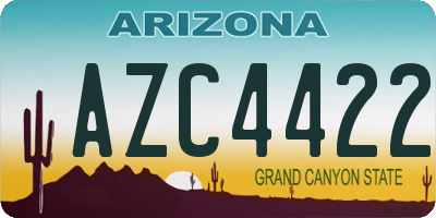 AZ license plate AZC4422