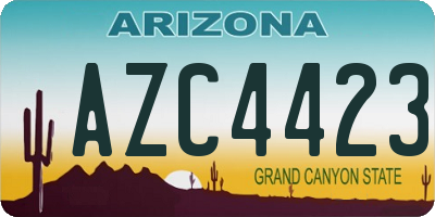AZ license plate AZC4423