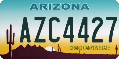 AZ license plate AZC4427