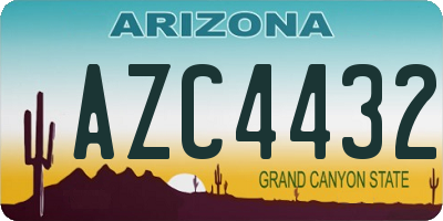 AZ license plate AZC4432