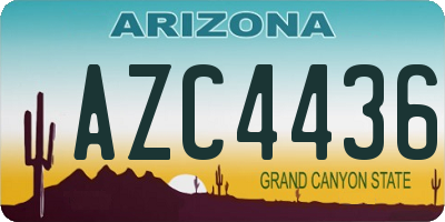 AZ license plate AZC4436