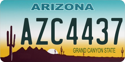 AZ license plate AZC4437
