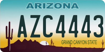 AZ license plate AZC4443