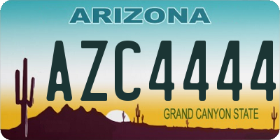 AZ license plate AZC4444
