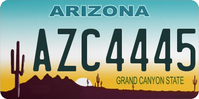 AZ license plate AZC4445