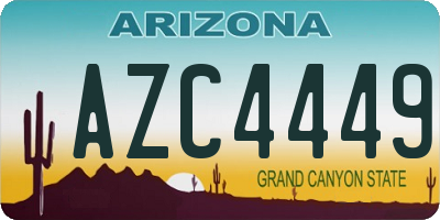 AZ license plate AZC4449