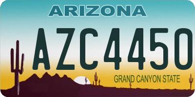 AZ license plate AZC4450
