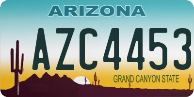 AZ license plate AZC4453