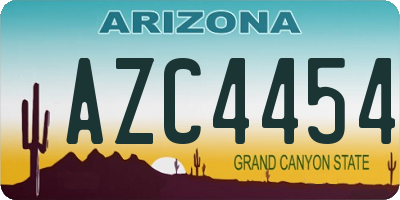 AZ license plate AZC4454