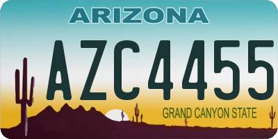 AZ license plate AZC4455