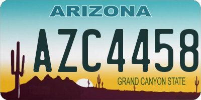 AZ license plate AZC4458