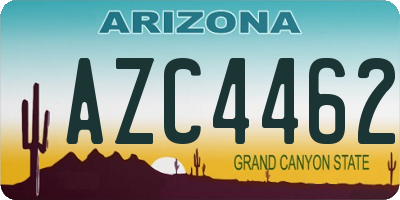 AZ license plate AZC4462
