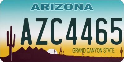 AZ license plate AZC4465